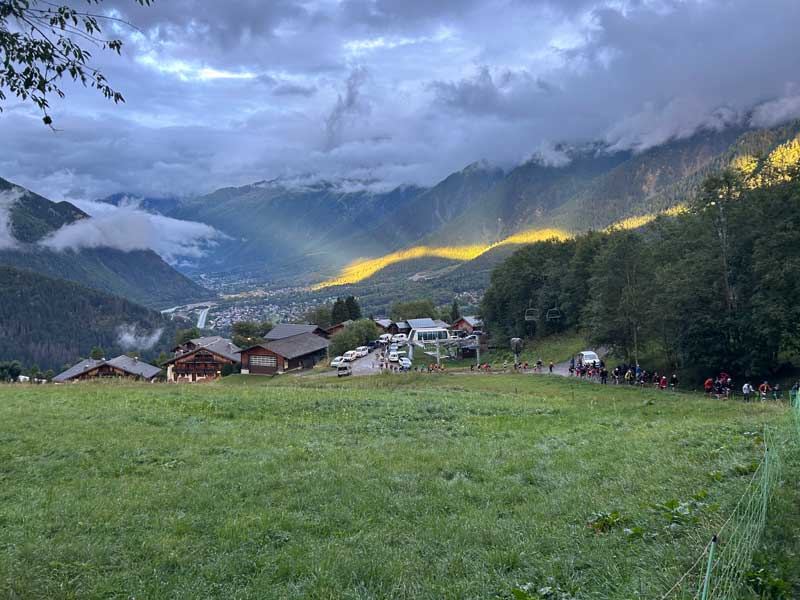 View of the Chamonix valley from Les Houches (2h after the start of the race)